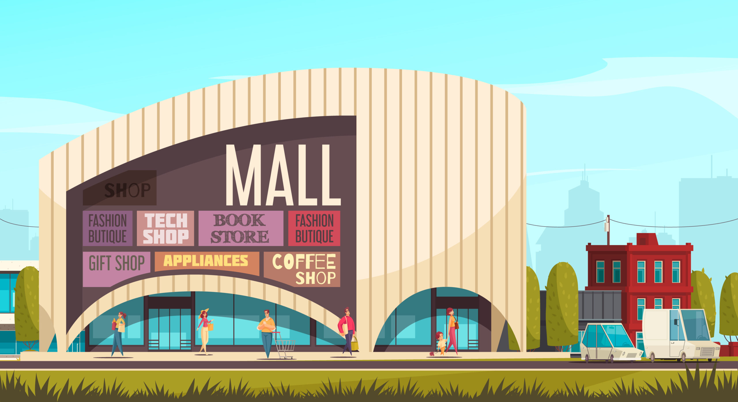 Shopping Mall Outside Composition