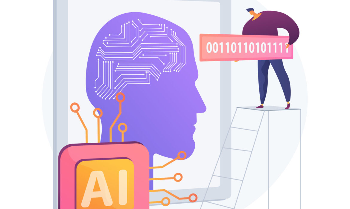 Artificial intelligence abstract concept vector illustration.